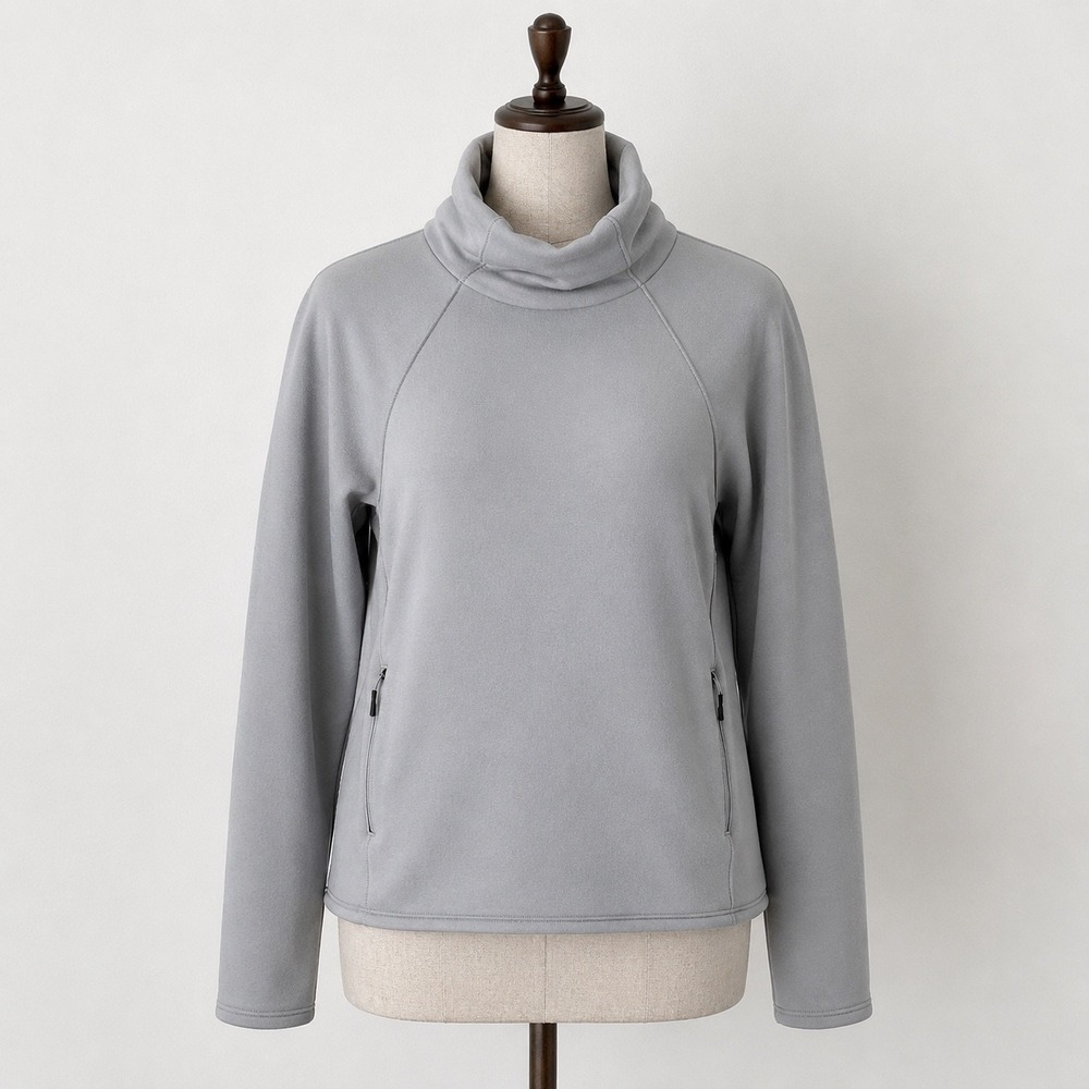Athleta Coaster Luxe Funnel Neck‎ Sweatshirt Grey Small Womens Pullover FLAW